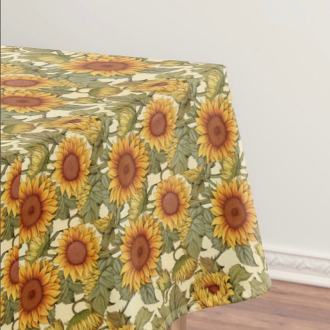 William Morris Autumn Sun Flowers  Tablecloth (William Morris Autumn Sun Flowers)