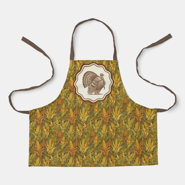 William Morris Autumn Turkey Corn  Apron (Front)
