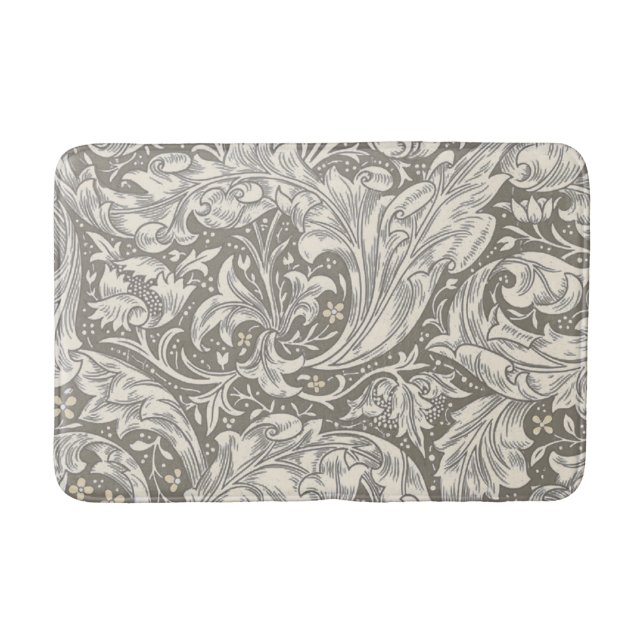 William Morris Bachelor's Button antique damask Bath Mat (Front)