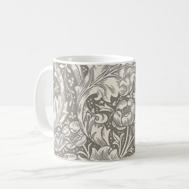 William Morris Bachelor's Button antique damask Coffee Mug (Front Left)