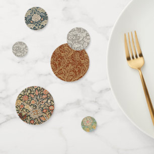 William Morris Bachelor's Button antique damask Confetti