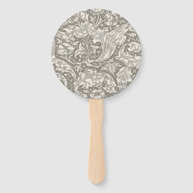 William Morris Bachelor's Button antique damask Hand Fan (Front)