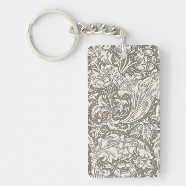 William Morris Bachelor's Button antique damask Key Ring (Front)