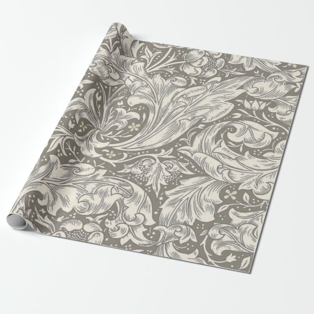 William Morris Bachelor's Button antique damask Wrapping Paper (Unrolled)