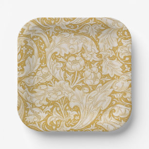 William Morris Bachelor's Button Flower Classic Paper Plate