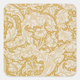 William Morris Bachelor's Button Flower Classic Square Sticker