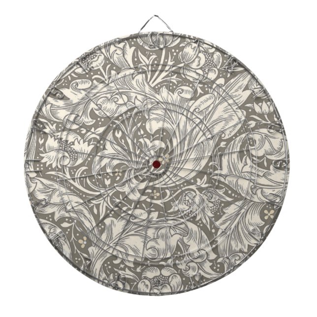 William Morris Bachelor's Button Flower Floral Bot Dartboard (Front)