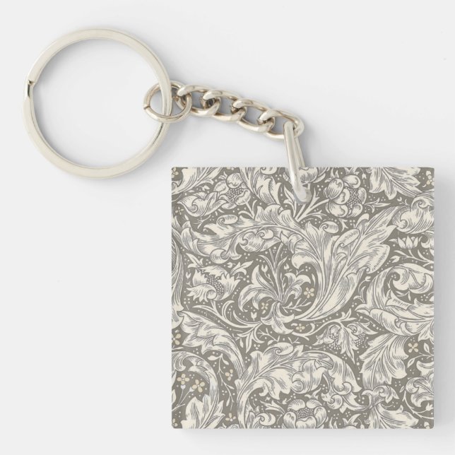 William Morris Bachelor's Button Flower Floral Bot Key Ring (Front)