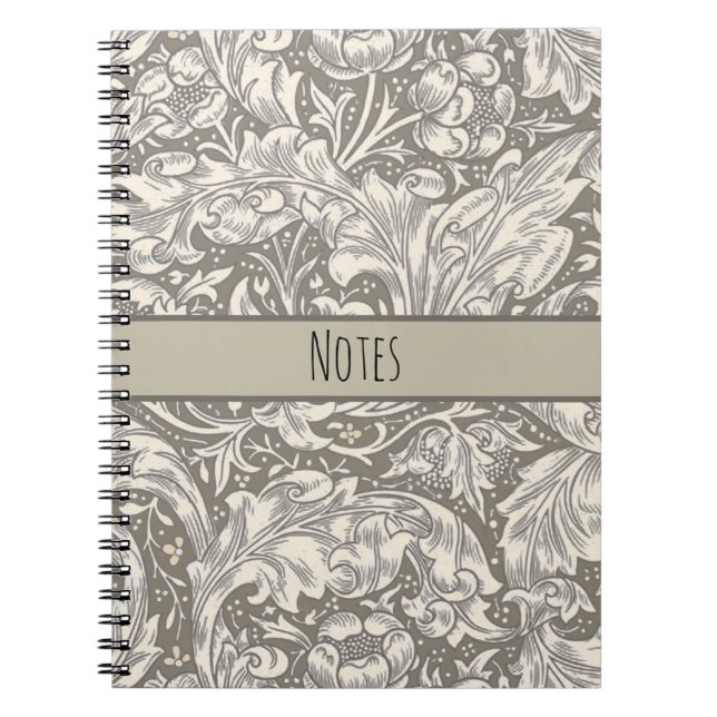 William Morris Bachelor's Button Flower Floral Bot Notebook (Front)