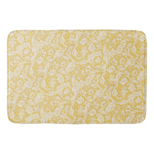 William Morris  Bachelors Button Golden Background Bath Mat