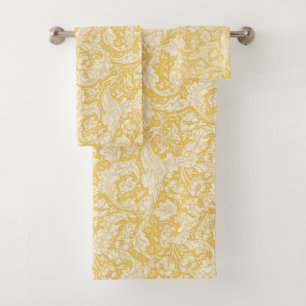 William Morris Bachelors Button Golden Background Bath Towel Set