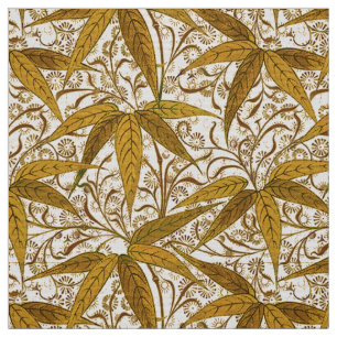 William Morris Bamboo Print, Gold and Cream Fabric
