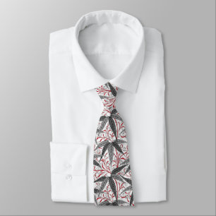 William Morris Bamboo Print, Gray and White Tie