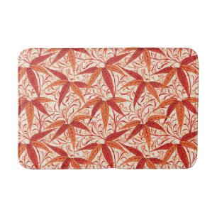 William Morris Bamboo Print, Mandarin Orange Bath Mat