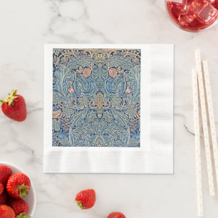 William Morris Beautiful Floral Pattern Blue Pink  Napkin