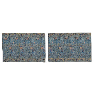 William Morris Beautiful Floral Pattern Blue Pink Pillowcase