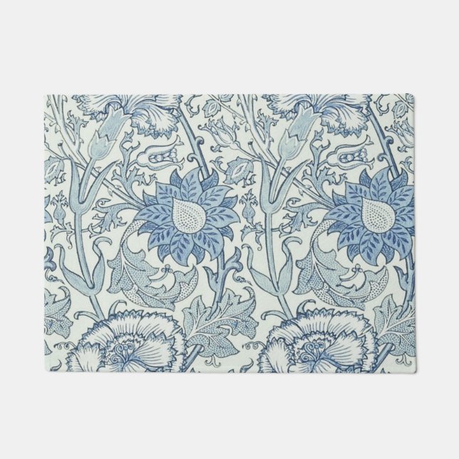 William Morris Beautiful floral pattern, blue,rose Doormat (Front)