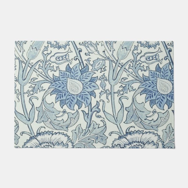 William Morris Beautiful floral pattern, blue,rose Doormat (Front)