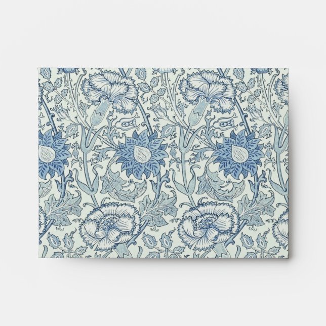 William Morris Beautiful floral pattern, blue,rose Envelope (Front)