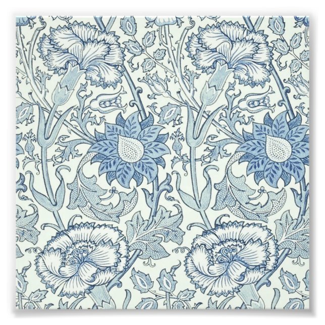 William Morris Beautiful floral pattern, blue,rose Photo Print (Front)