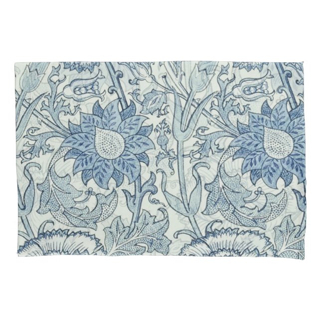 William Morris Beautiful floral pattern, blue,rose Pillowcase (Front)
