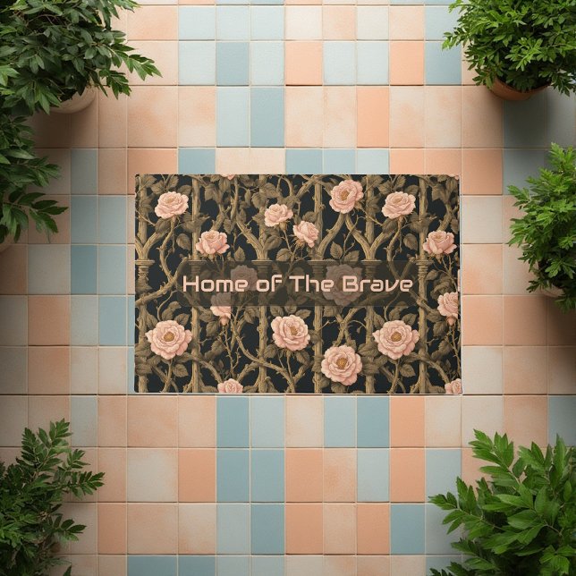 William Morris Beige Climbing Roses Trellis Floral Doormat (William Morris Beige Climbing Roses Trellis Floral Doormat)