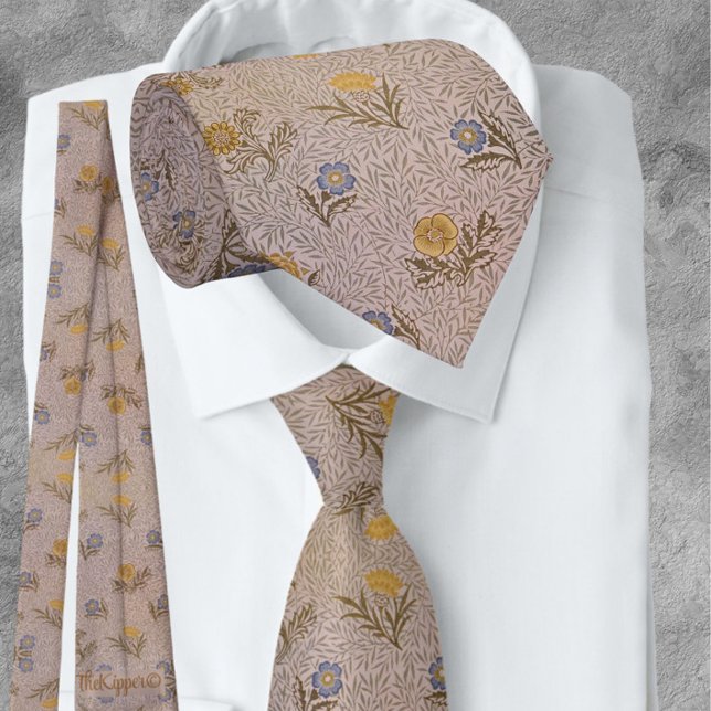 William * Morris Beige Powdered Flowers Tie (Creator Uploaded)