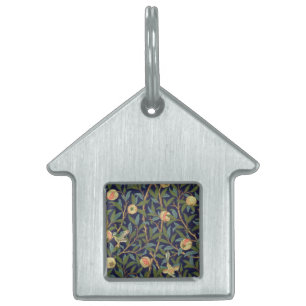 William Morris Bird And Pomegranate Pet Name Tag