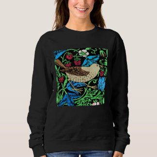 William Morris Bird & Flower Tile Blue and Brown o Sweatshirt