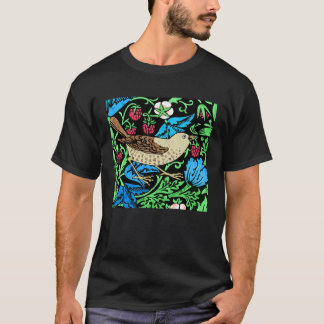 William Morris Bird & Flower Tile Blue and Brown o T-Shirt