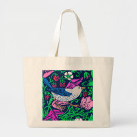 William Morris Bird & Flower Tile, Navy & Fuchsia