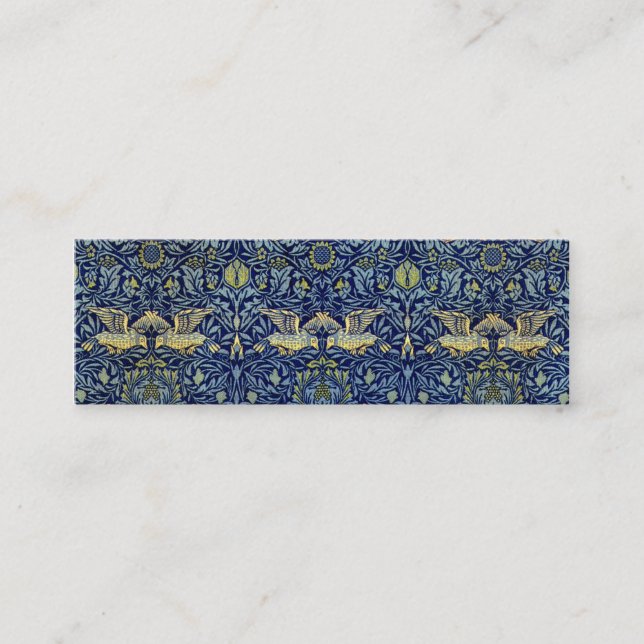 William Morris Bird Pattern Mini Business Card (Front)