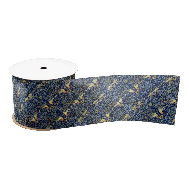 William Morris Bird Pattern Satin Ribbon (Spool)