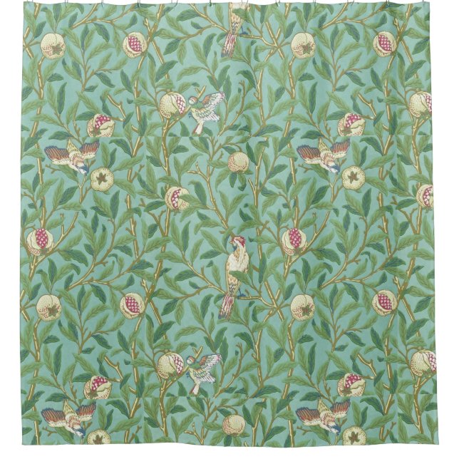 William Morris "Bird & Pomegranate" 3. Shower Curtain (Front)