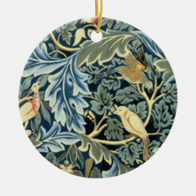 William Morris Birds and Acanthus Ceramic Ornament (Front)