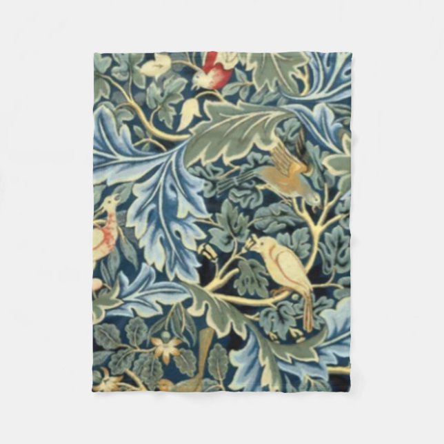 William Morris Birds and Acanthus Fleece Blanket (Front)