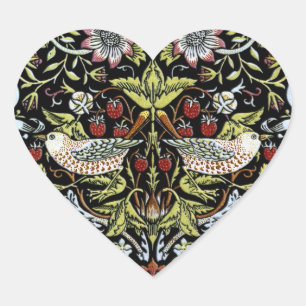 William Morris birds and flowers 2 Heart Sticker
