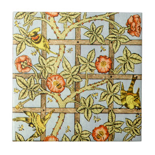 William Morris birds and flowers pattern Ceramic Tile