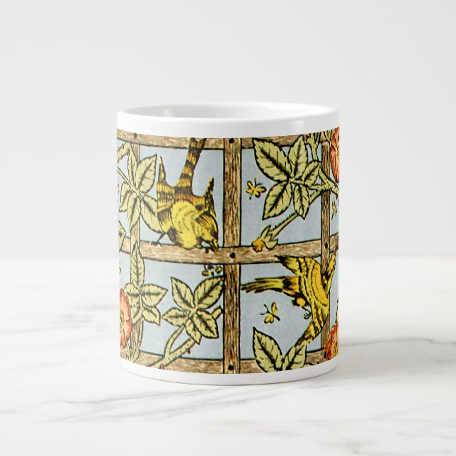 William Morris birds and flowers pattern Large Coffee Mug (Front)