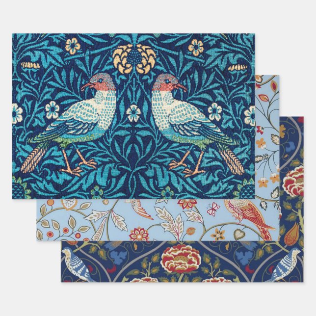 William Morris, Birds and Flowers Wrapping Paper Sheet (Set)