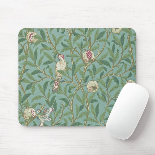 William Morris, Birds and Pommegrenates - Green Mouse Pad (With Mouse)
