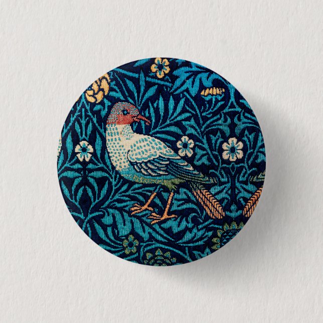 William Morris Birds Art Nouveau Floral Pattern 3 Cm Round Badge (Front)