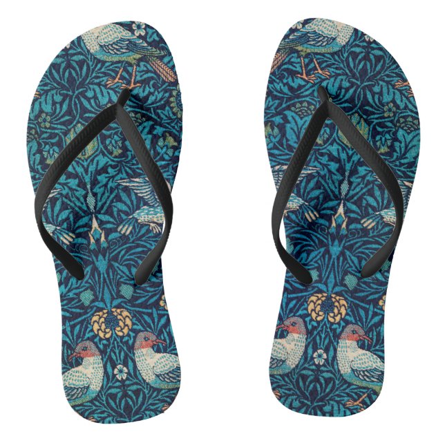 William Morris Birds Art Nouveau Floral Pattern Thongs (Footbed)