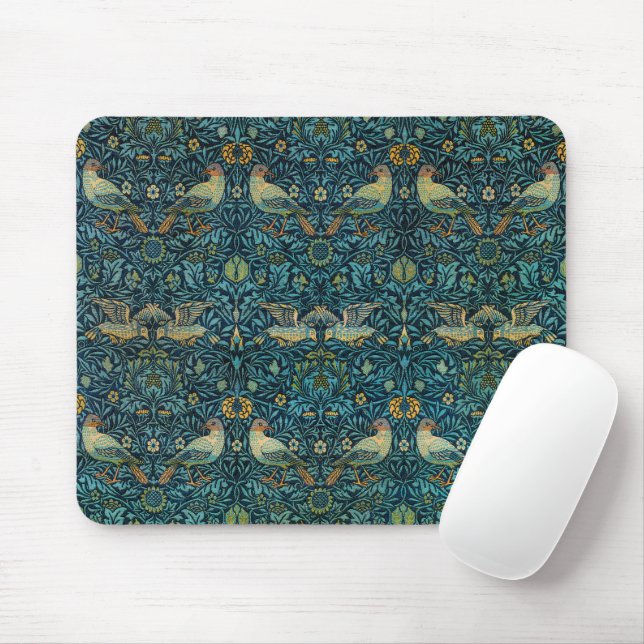 William Morris Birds & Floral Pattern Mouse Pad (With Mouse)