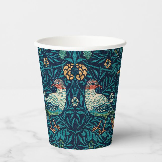 William Morris - Birds Floral Pattern Splicing Paper Cups (Front)