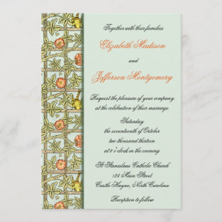 William Morris Birds & Flowers Wedding Invitation