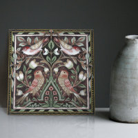 William Morris Birds Tulips Terracotta Art Nouveau