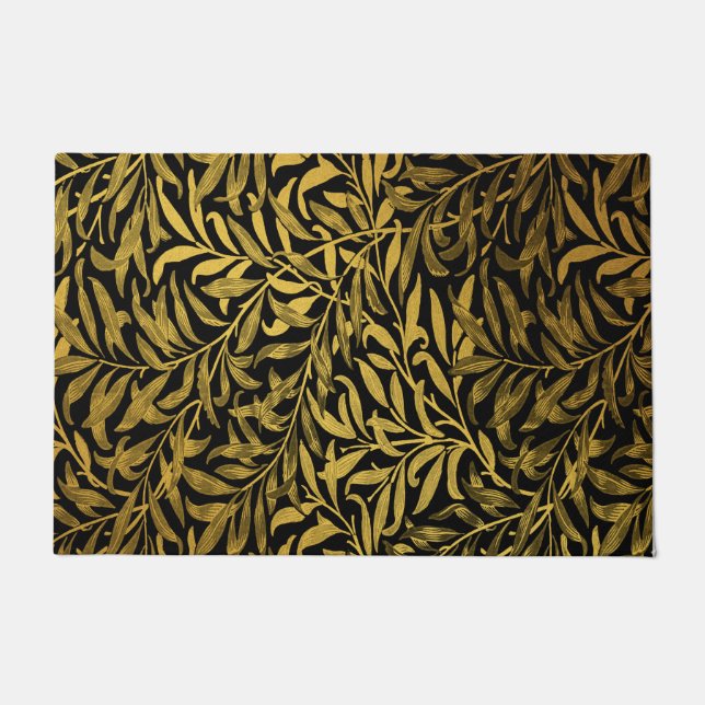 William Morris Black And Gold  Willow Bough Doormat (Front)