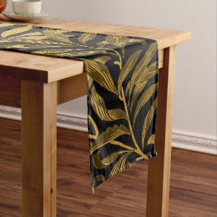 William Morris Black And Gold  Willow Bough Short  Table Runner
