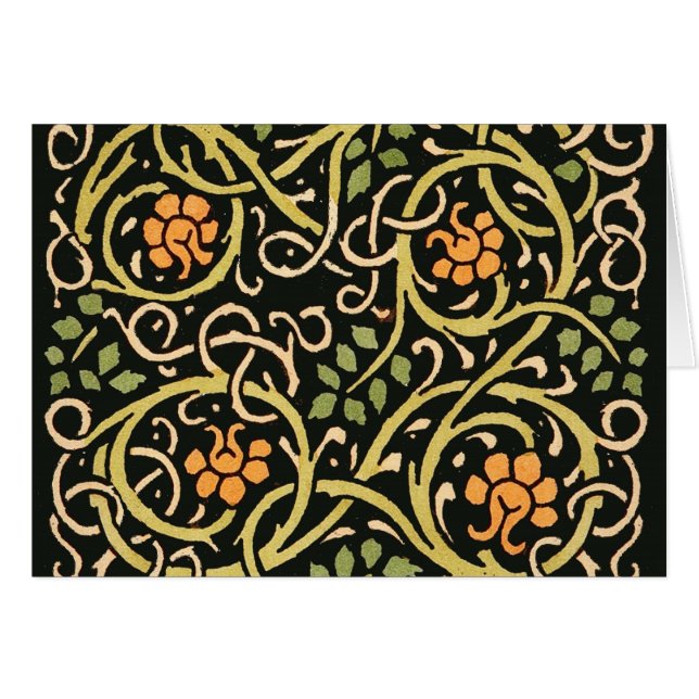 William Morris Black Floral Art Print Design (Front Horizontal)